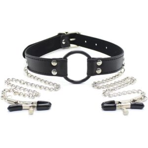 Prsten za usta + štipaljke “Ring Gag”