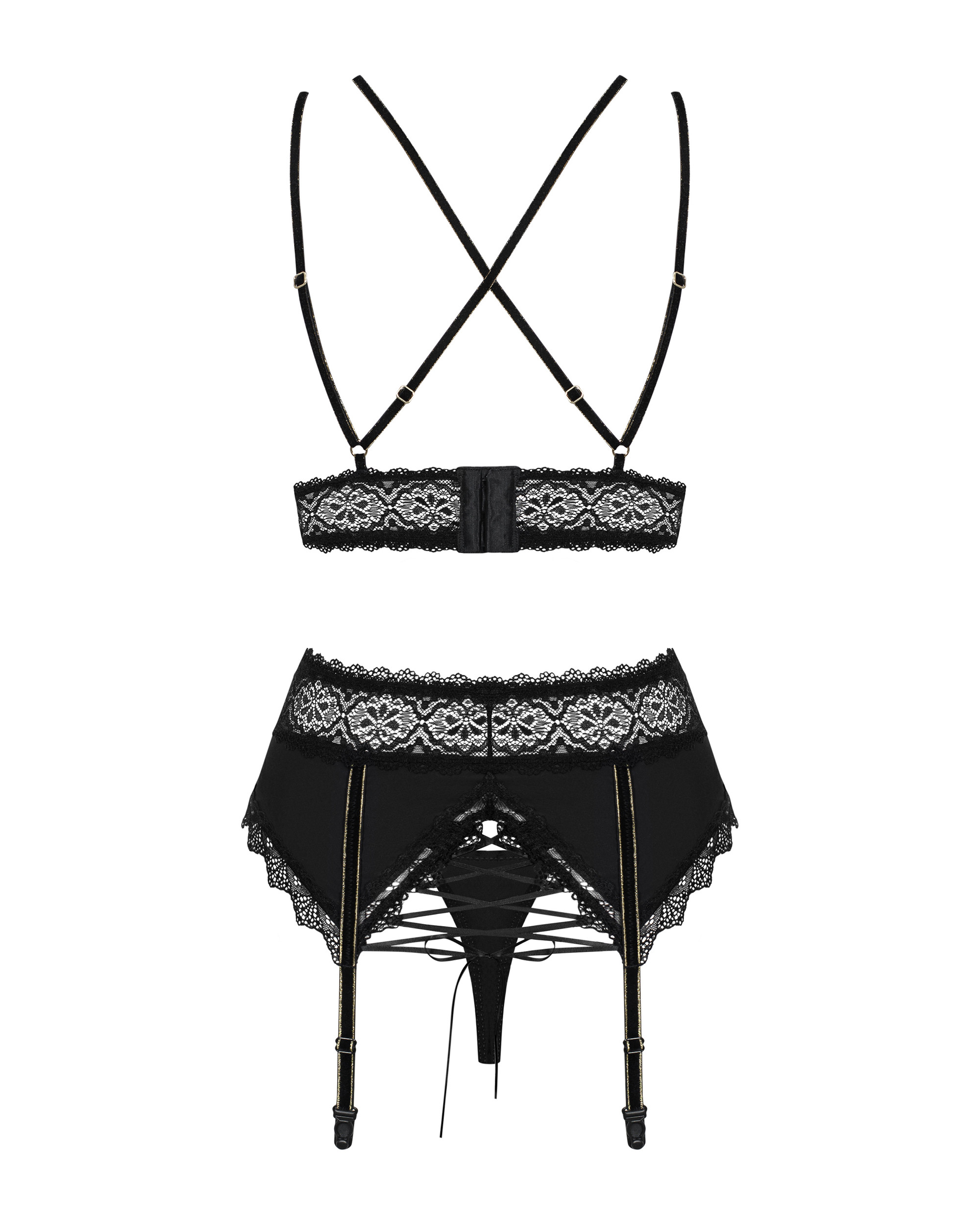 Grudnjak, halteri i gaćice Black Champagne - Image 4