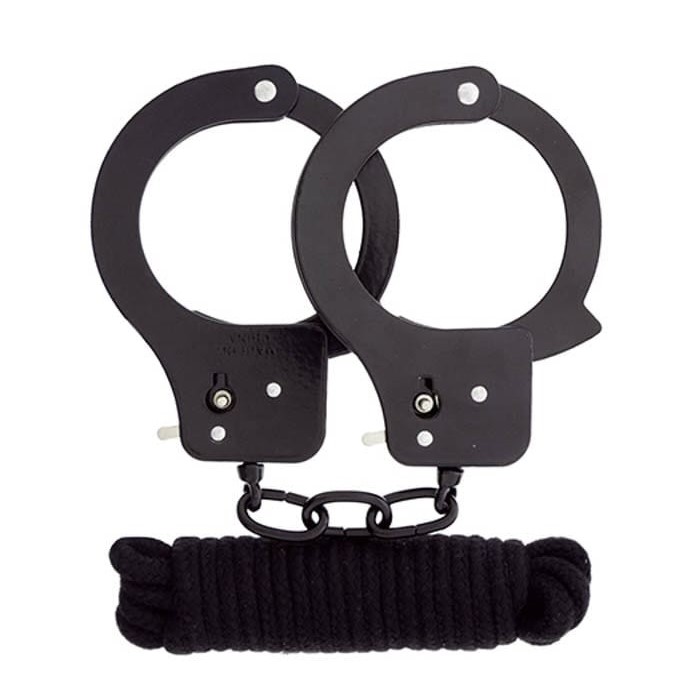 Lisice i konopac za vezanje crni 3 m